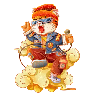 2022虎年卡通老虎形象拜年图案素材图片插图素材