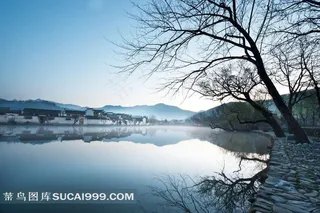 安徽黄山宏村水墨建筑风景