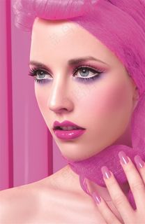 粉色头发美女图片素材