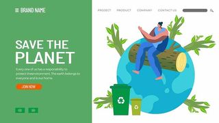 英文环保宣传海报PSD模板