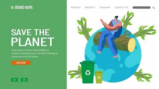 英文环保宣传海报PSD模板