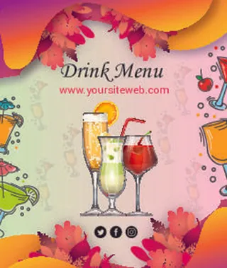 手绘彩色饮料海报