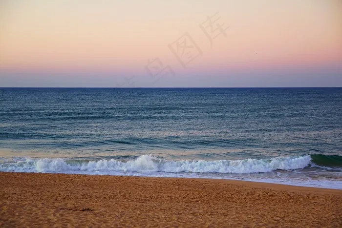 黄昏海滩素材图片