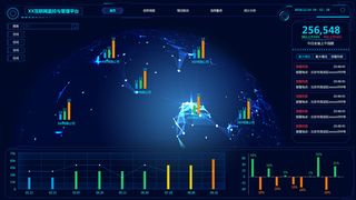 可视化大数据科技网页后台管理图表软件AI界面PSD模版素材源文件
