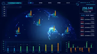 可视化大数据科技网页后台管理图表软件AI界面PSD模版素材源文件