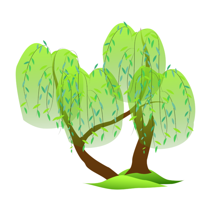 春天绿色春季水墨柳树柳条柳叶春季海报设计PNG免扣素材