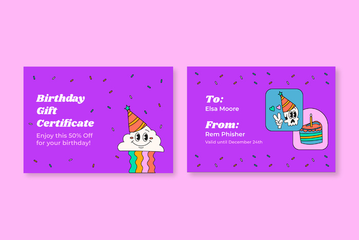 多彩搞笑生日礼券