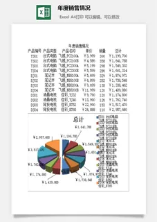 年度销售情况excel模板