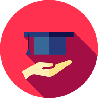 红色博士帽卡通图标少儿兴趣班