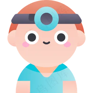 卡通兽医元素图标免扣