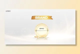 电商广告化妆品金白色海报