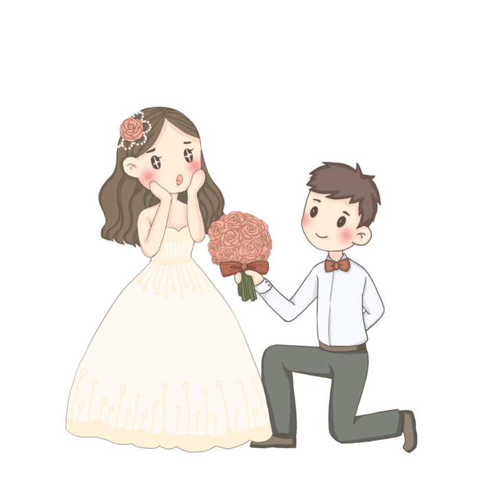 婚纱卡通人物婚礼白纱结婚婚纱摄影手绘