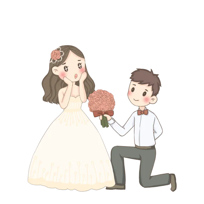 婚纱卡通人物婚礼白纱结婚婚纱摄影手绘