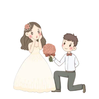 婚纱卡通人物婚礼白纱结婚婚纱摄影手绘