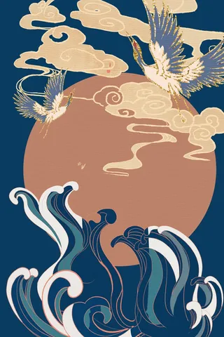 国潮风格海报背景 