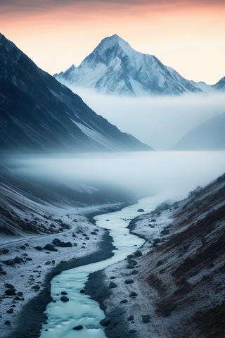 高原雪山云层风景摄影图