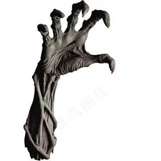 骷髅手恐怖万圣节插画素材免抠