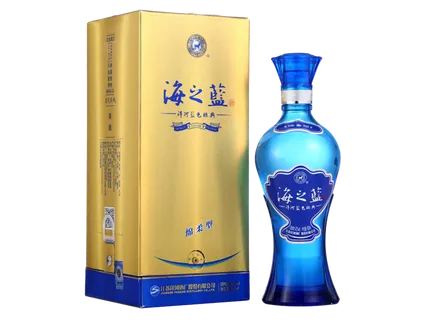 超市商品清晰大图免抠实物摄影png格式图片透明底品牌白酒海之蓝(4)