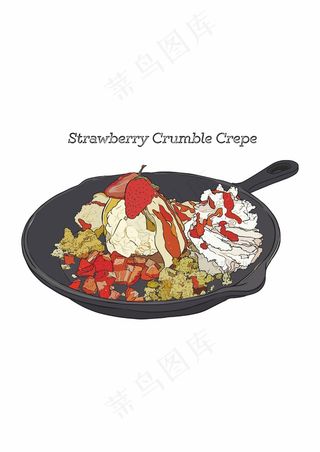 草莓冰激凌 蛋糕铁板锅 美食制作