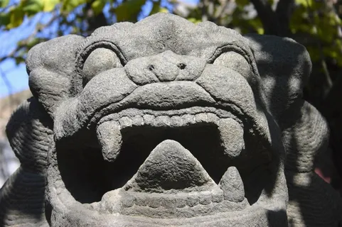 石狮铜狮造型建筑摄影北京风景