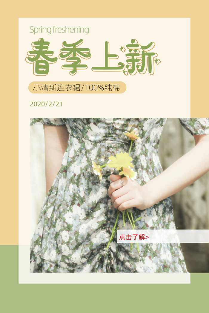 春季上新女连衣裙psd模版下载