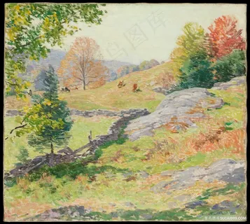九月牧场风景画油画 九月牧场风景画油画