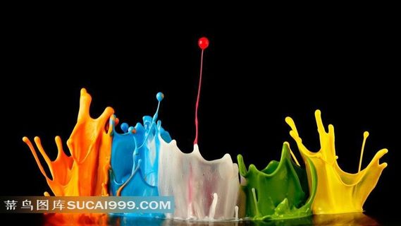 彩色液体撞击后抓拍