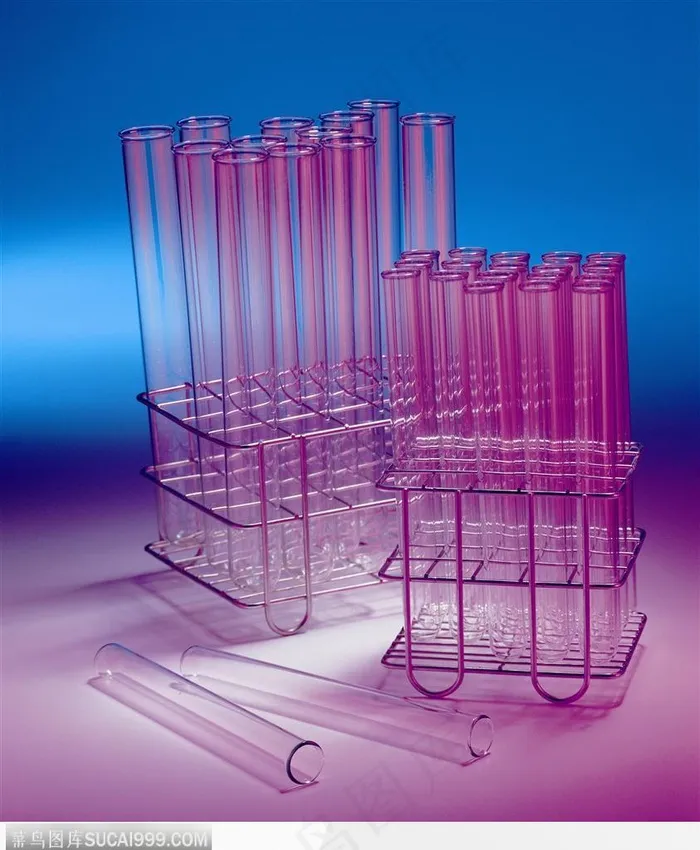 实验室设备-紫色的试管