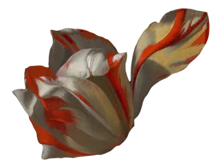 复古油画质感宫廷花卉植物花朵鲜花拼贴图案PNG免抠图片设计素材