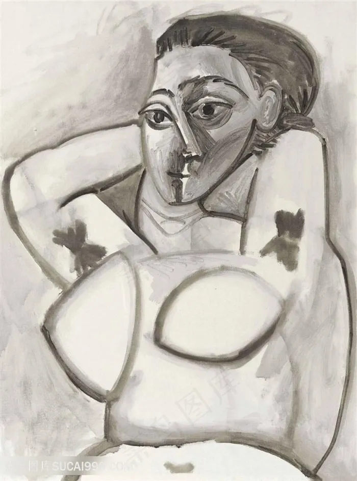 毕加索水彩艺术素描装饰画