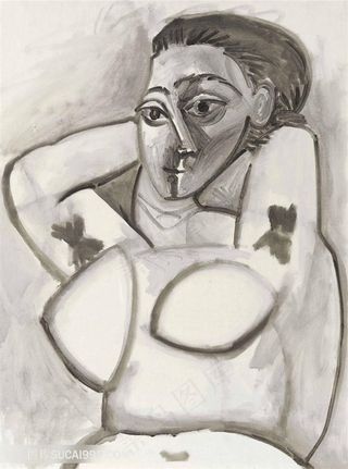 毕加索水彩艺术素描装饰画