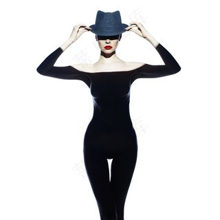 个性黑白内衣美女写真