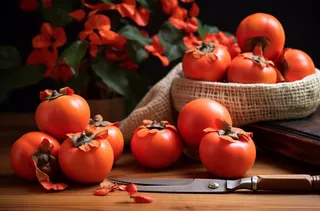 柿子秋季水果摄影图