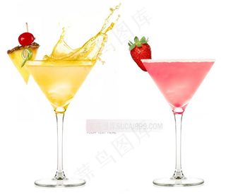 彩色的鸡尾酒草莓樱桃素材