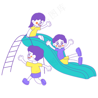 儿童节小孩玩耍 