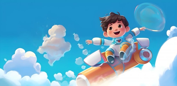 宇航员太空宇宙插画海报素材背景(6272x3072)