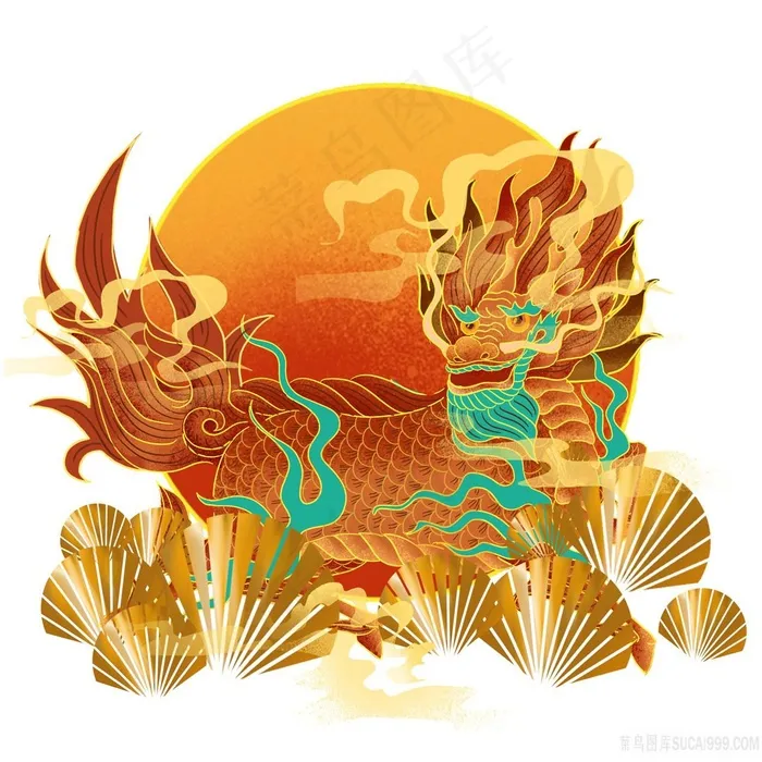 装饰元素麒麟PNG绘画图片
