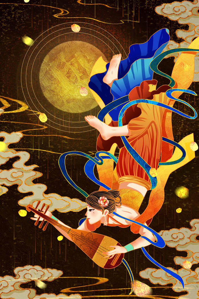 敦煌系列国潮插画