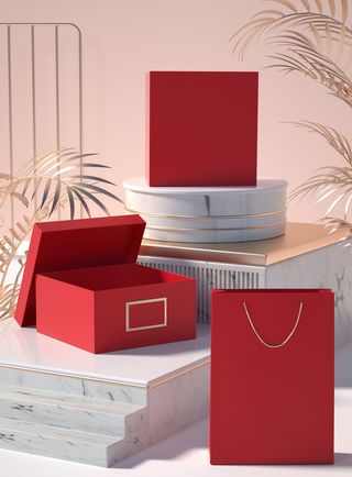 VI样机贴图礼物盒包装logo样机