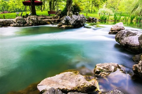 杭州太子湾公园的小溪流图片