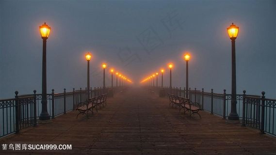 木桥湖畔公园美景壁纸