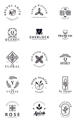 手绘黑白通用标志logo素材