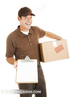 国外男士速递员图