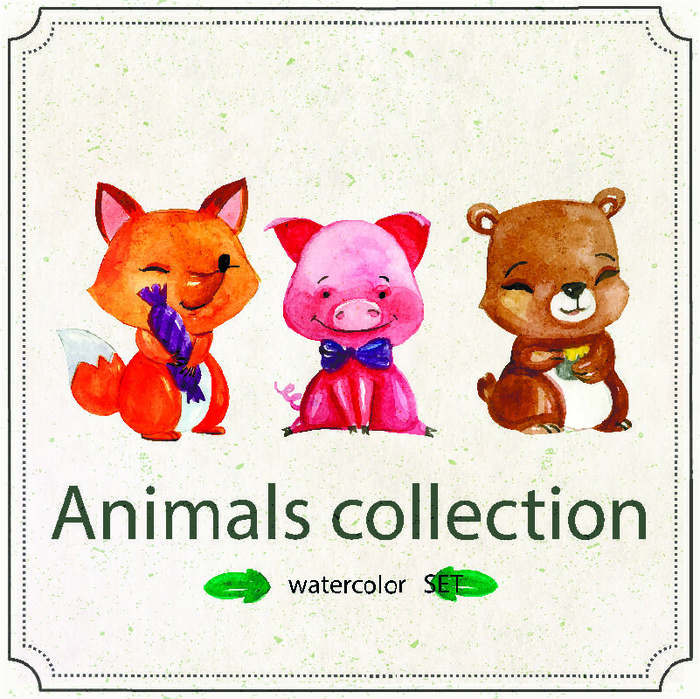 狐狸小猪小熊免抠失量图