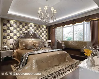 豪华欧式卧室装潢设计效果图