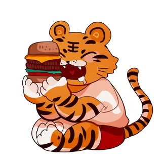 中国风2022虎年元旦新年卡通老虎形象装饰元素插画ps素材