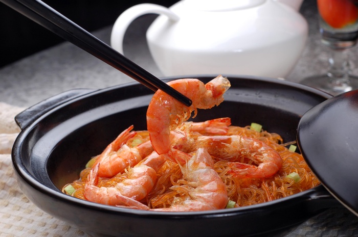 石锅煲类火锅川菜特色菜生虾冬粉煲