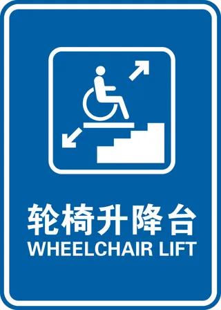 矢量轮椅升降台导视牌