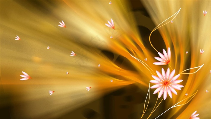 手绘唯美花卉背景图片