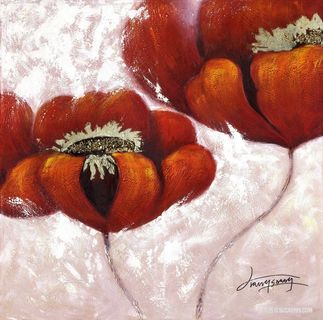 唯美花卉水彩油画